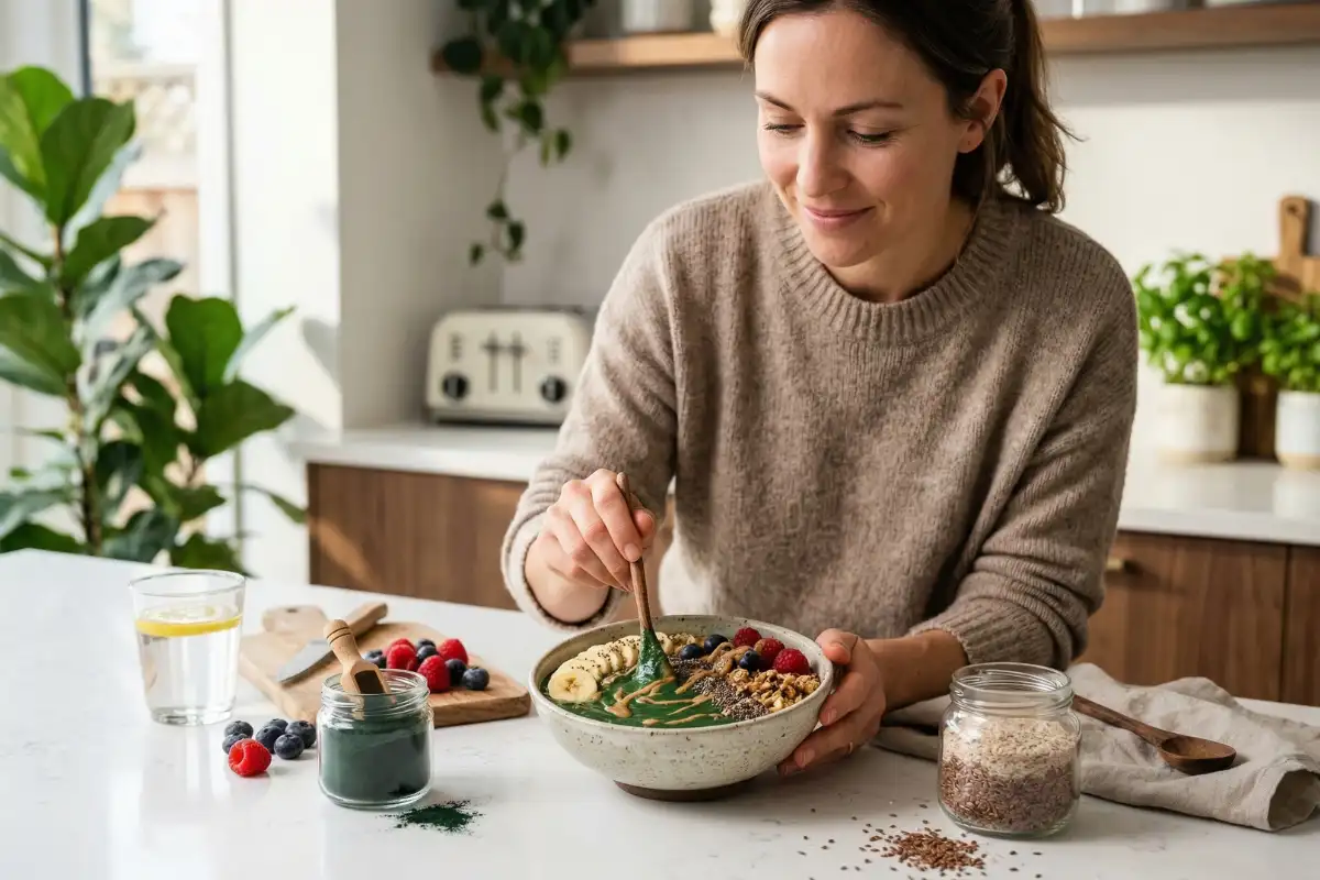 Spirulina + fibres : le duo simple pour construire une routine alimentaire plus cohérente